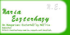 maria eszterhazy business card